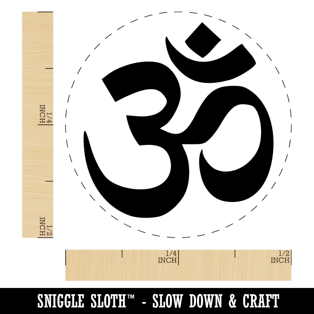 Om Aum Hinduism Buddhism Jainism Yoga Symbol Self-Inking Rubber Stamp Ink Stamper - Fuchsia Ink - Mini 1/2 Inch