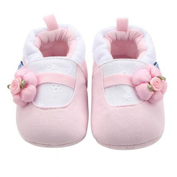 Newborn Toddler Baby Girl Princess Shoes Soft Sole Anti-slip Cotton Crib Shoes Prewalker 0-18M