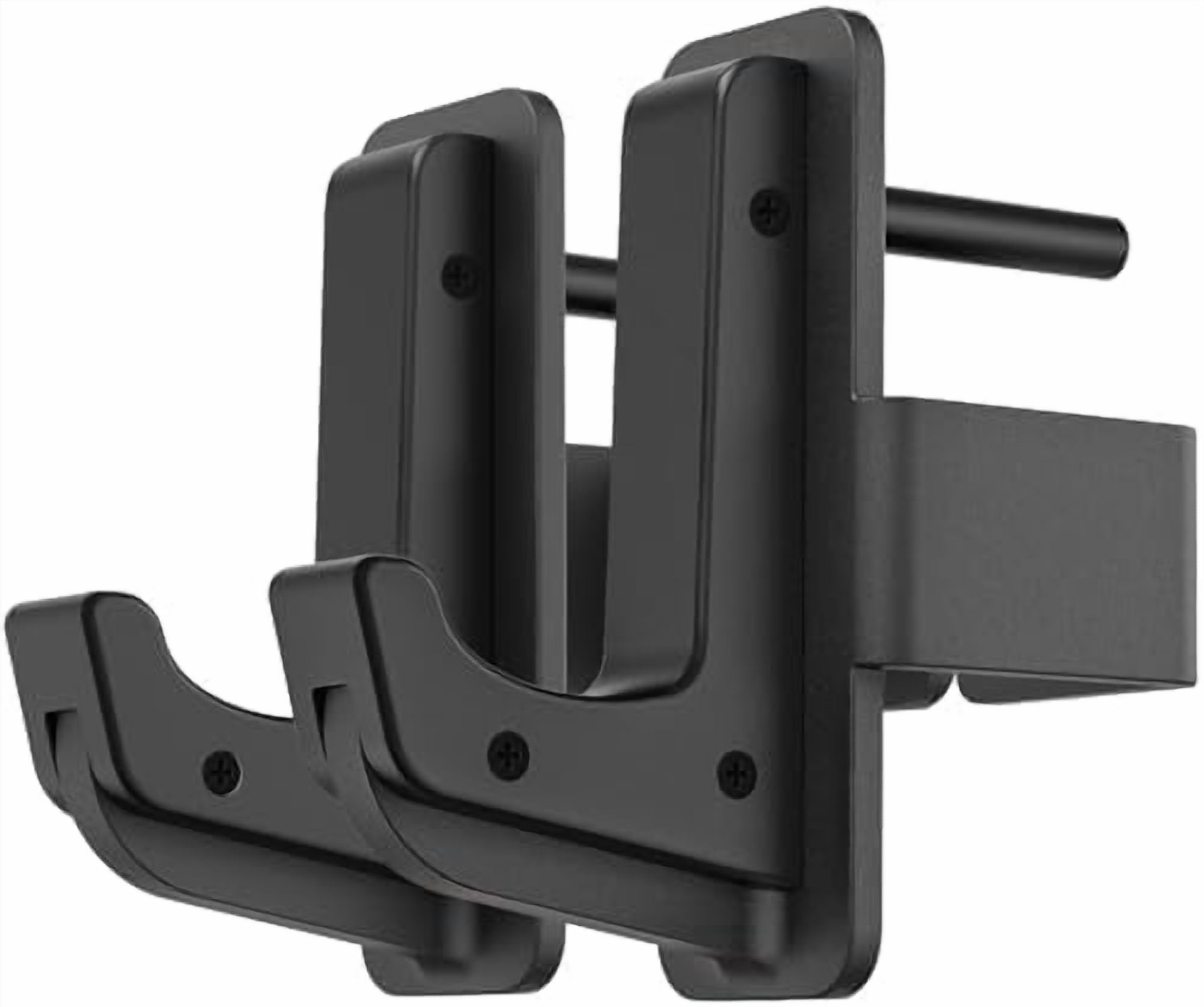 Voylla Solid Steel J Hooks for 2" x 2" or 3" x 3" Tube Power Cage with 1" 1/2" or 5/8" Hole Squat Rack Attachment, J-Hook Barbell Holder for Power Rack, Set of 2