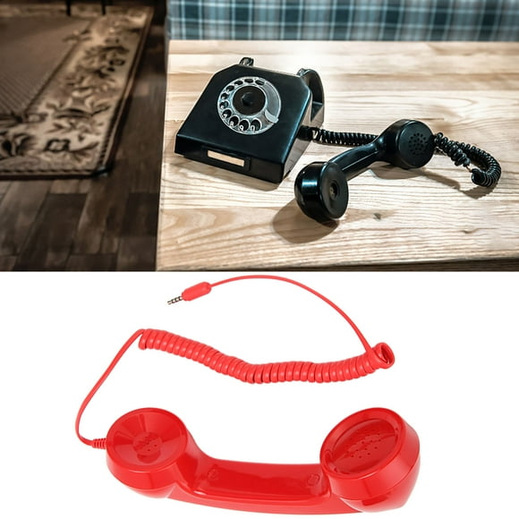 Retro Telephone Handset, 3.5mm Jack Vintage Wired Telephone Phone Call Receiver, Old Telephone Headset Handheld Receiver for Smartphone Mobile Phone Computers