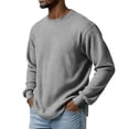 thumbnail image 3 of Mens Waffle Long Sleeve Shirt Loose Fit Crewneck Long Sleeve Thermal Shirts Casual Lightweight Comfort Tops, 3 of 5