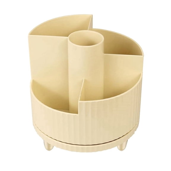 Makeup Brush Holder, 360° Rotating Makeup Organizer Makeup Brush Organizer Make Up Brushes Cup Makeup Brushes Holder,A,1 * Rack,Cream Color