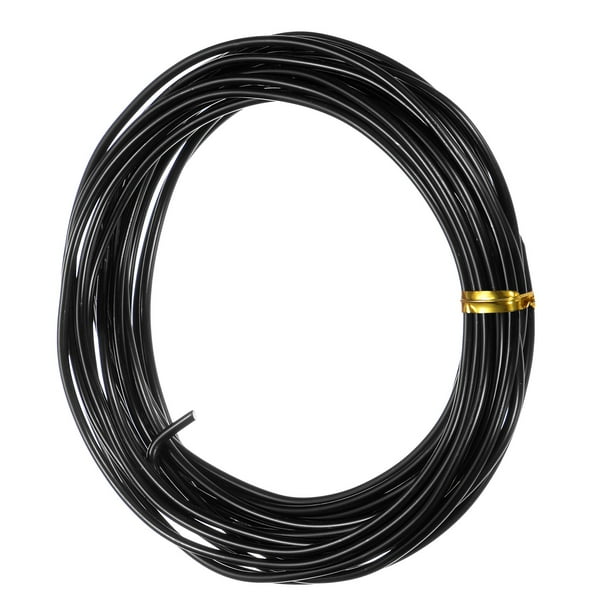 Alambre de entrenamiento para bonsáis, 2 mm, 16.4 pies de longitud total, alambres de aluminio para dar forma, 5 metros negro