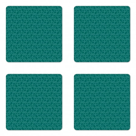

Teal Coaster Set of 4 Abstract Line Art Modern Expressionist Design Water Drop Pattern in Various Sizes Square Hardboard Gloss Coasters Standard Size Teal Turquoise by Ambesonne