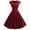 Wine, variant on Vintage Audrey Hepburn Cocktail Dress for Women 50s Elegant V Neck High Waisted A-Line Party Swing Dresses
