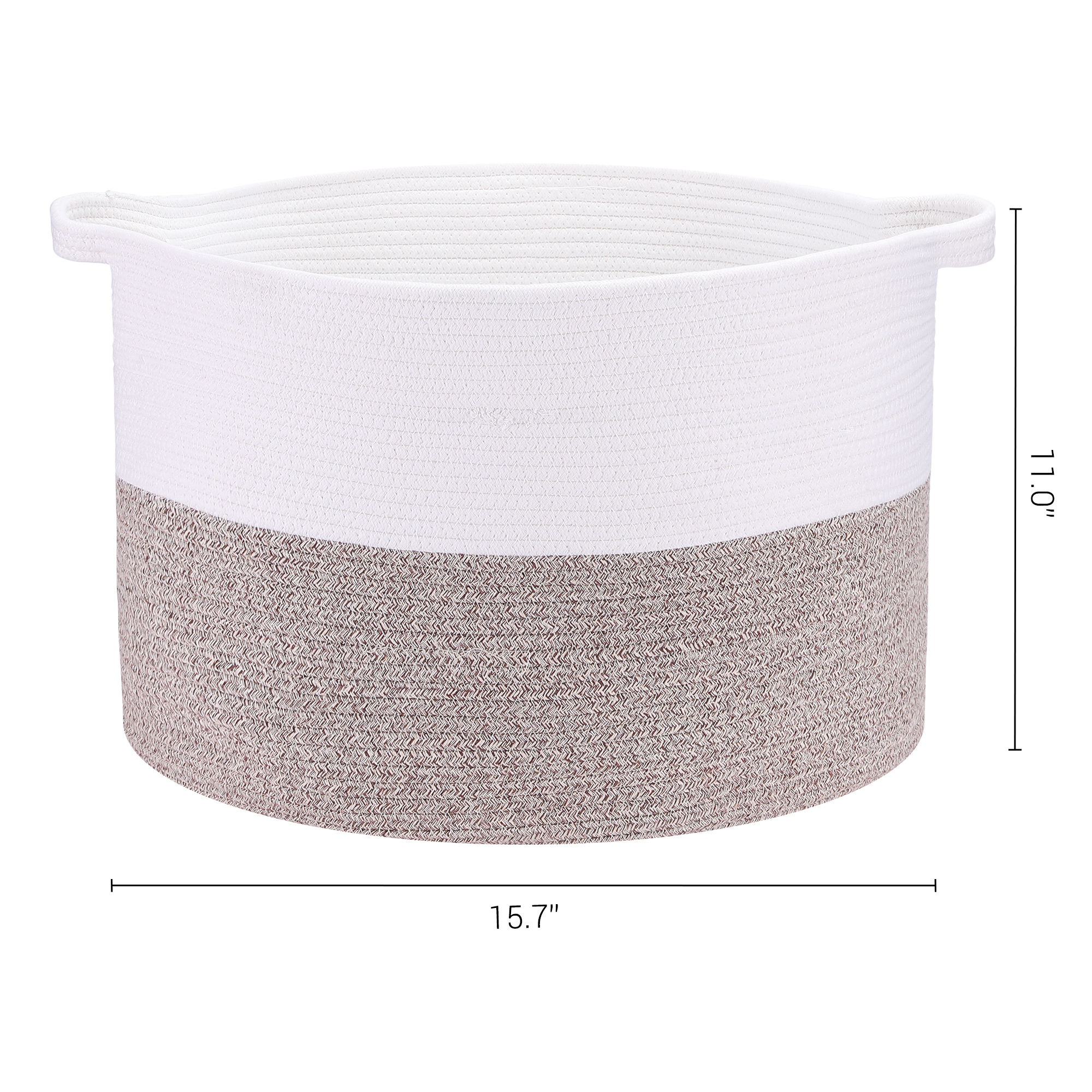 Unique Bargains Woven Storage Bin Shelf Storage Basket Organizer Bin with Handles Brown