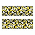 thumbnail image 2 of Yellow and White Bench Cushion Set of 2, Geometric Design with Triangles Squares and Houndstooh Inspiration, Standard Size Foam Pad and Decorative Cover, Yellow Grey Black, by Ambesonne, 2 of 4