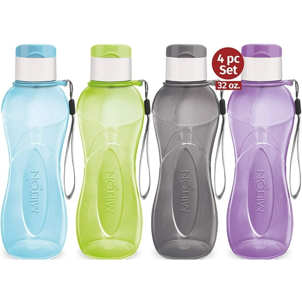 MILTON 32 oz. Large Water Bottle 4 Set Sports Water Bottles for Kids