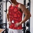 thumbnail image 5 of Cauagu Playful Red Cartoon Faces Print Men's Sleeveless Muscle Shirts,Tank Tops Quick Dry Workout Tank Top Gym Muscle Tee Fitness Bodybuilding T Shirt for Men-3X-Large, 5 of 7