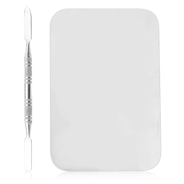 Rectangle Shape for Cosmetics & Foundation Mixing, Portable Spa Tool Stainless Steel Makeup Palette
