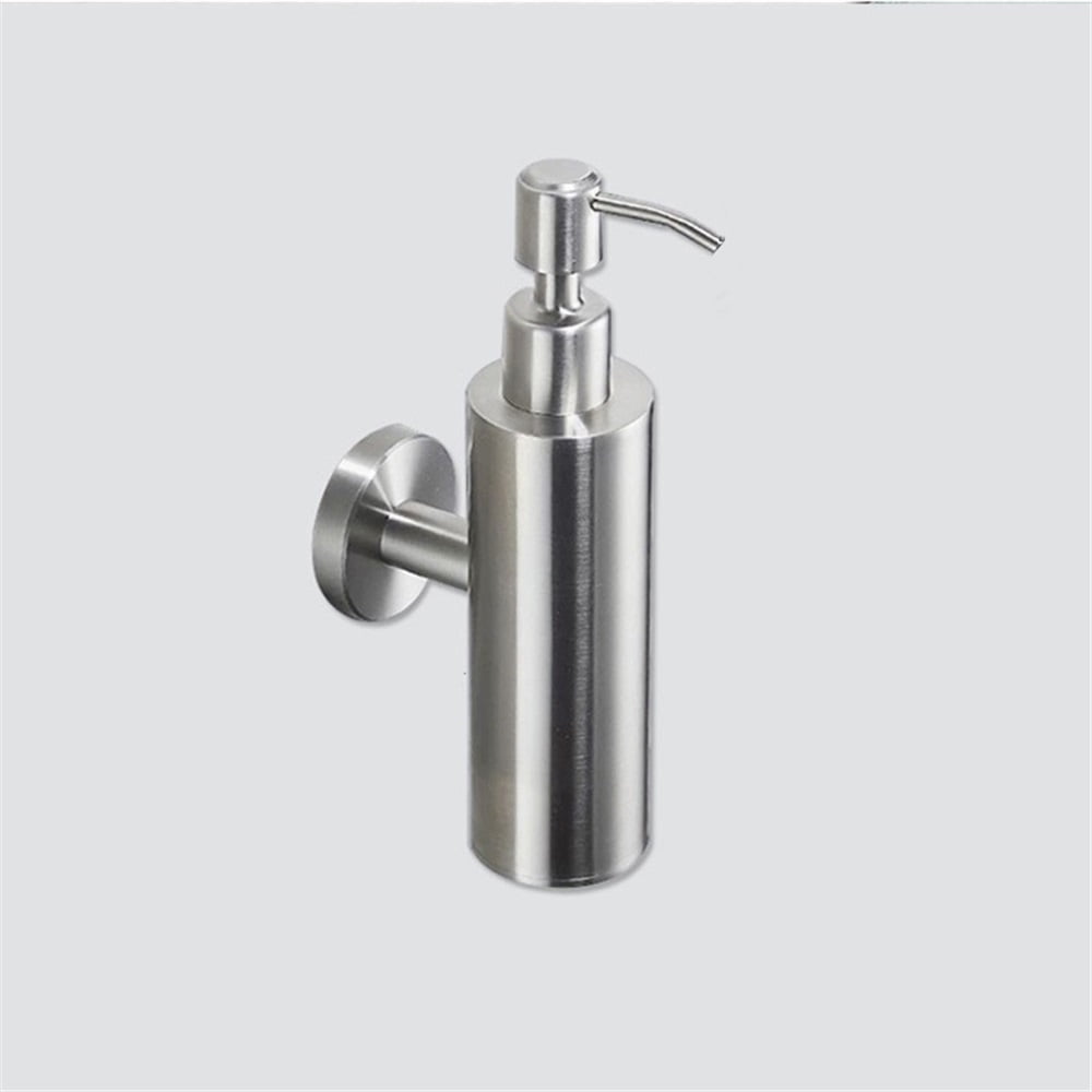 Stainless Steel Wall Mounted Soap Dispenser Bathroom Squeeze Lotion Dispenser Requires Hole Punch Installation