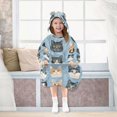 thumbnail image 7 of FORMRS Wearable Blanket Hoodie with Sleeves for Kids Cozy Flannel Sweatshirt, Cartoon Cute Cat, 7 of 7