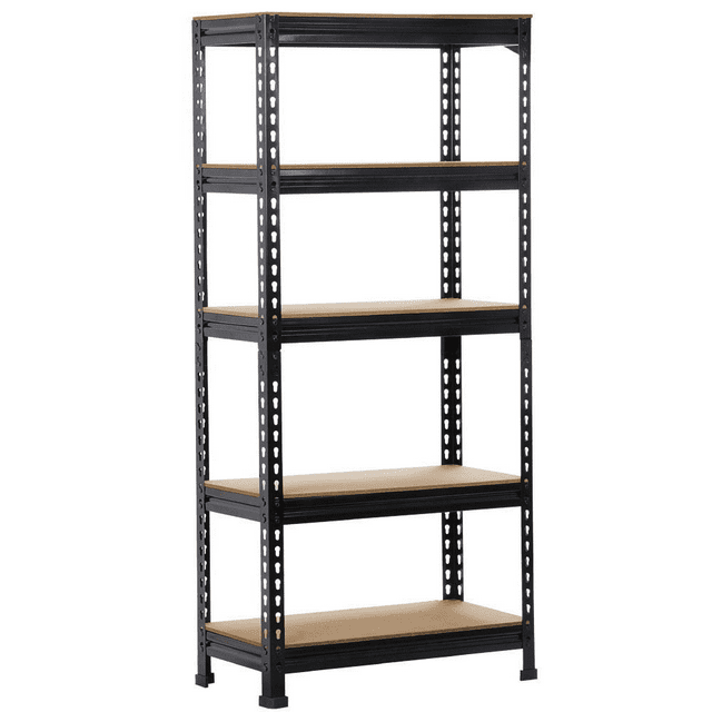 Yaheetech 5 Tiers Storage Shelf Metal Frame Organizer Rack 330LB Capacity for Each Tier, Black
