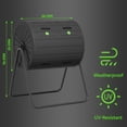 thumbnail image 6 of EasyUp 43 Gallon Dual-Chamber Outdoor Tumbling Composter, Rotatable Compost Bin with Labor-Saving Easy-Turn Design for Garden & Backyard, Black, 6 of 10