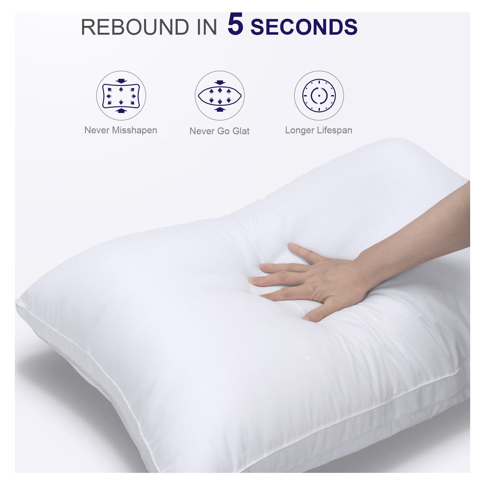 SORMAG 2-Pack Queen Bed Pillows, Down Alternative, White photo 8