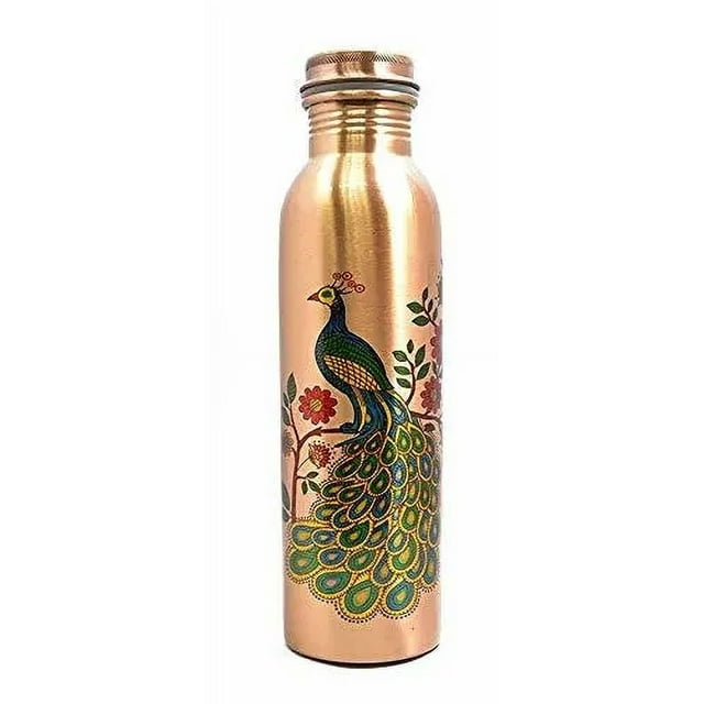 Traveler's Copper Water Bottle, Leak-Proof joint free Ayurvedic 900 ML 32 Oz