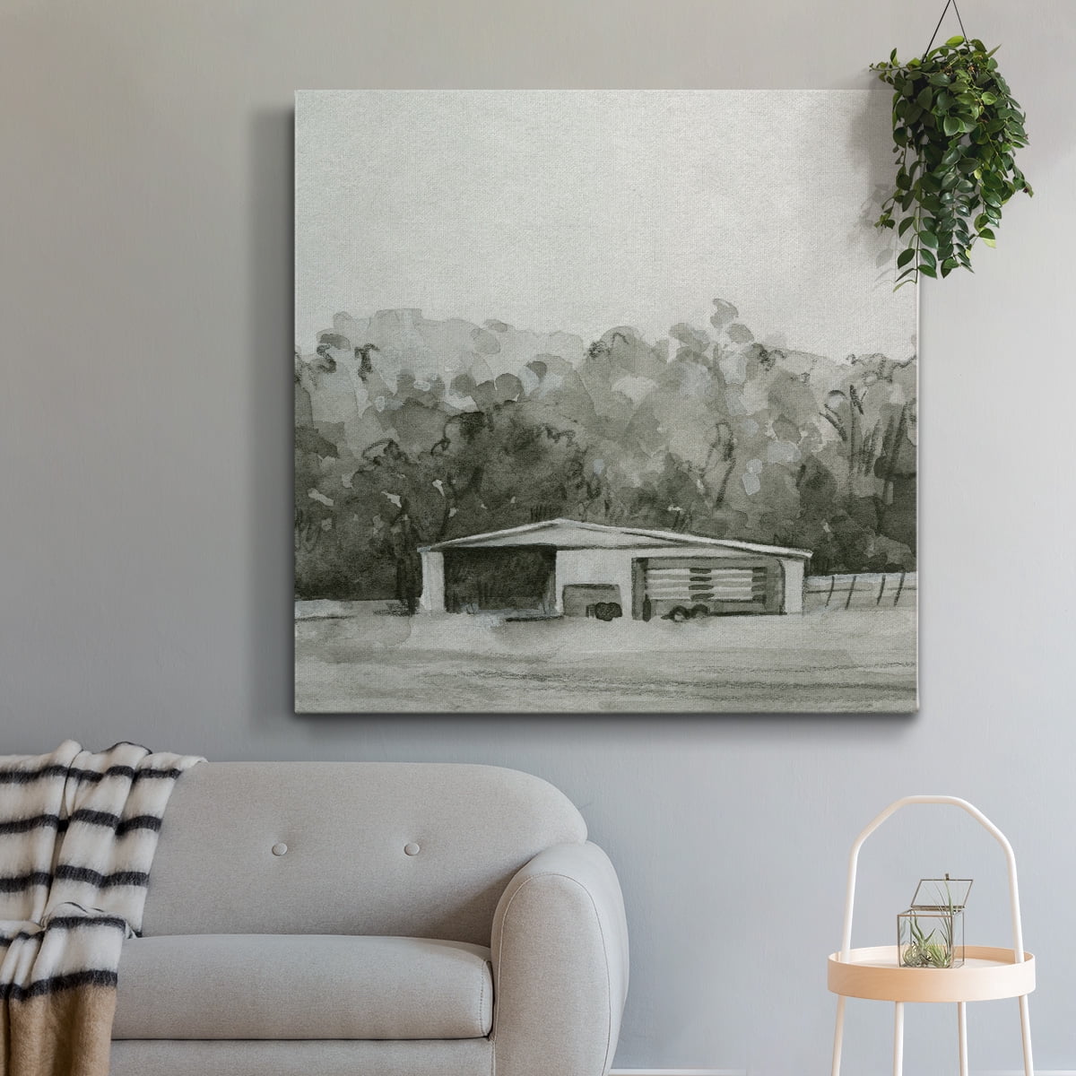 Wexford Home Solemn Barn Sketch II-Premium Gallery Wrapped Canvas, 24" x 24" - Ready to Hang