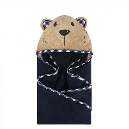 UPC: 0660168571554 | Hudson Baby Infant Boy Cotton Animal Face Hooded Towel Plaid Bear One Size