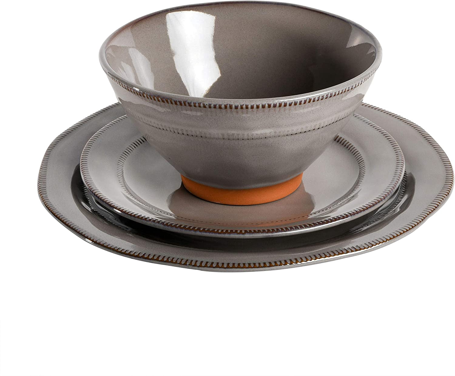 Gibson Elite Terranea 12 Piece Dinnerware Set - Gray