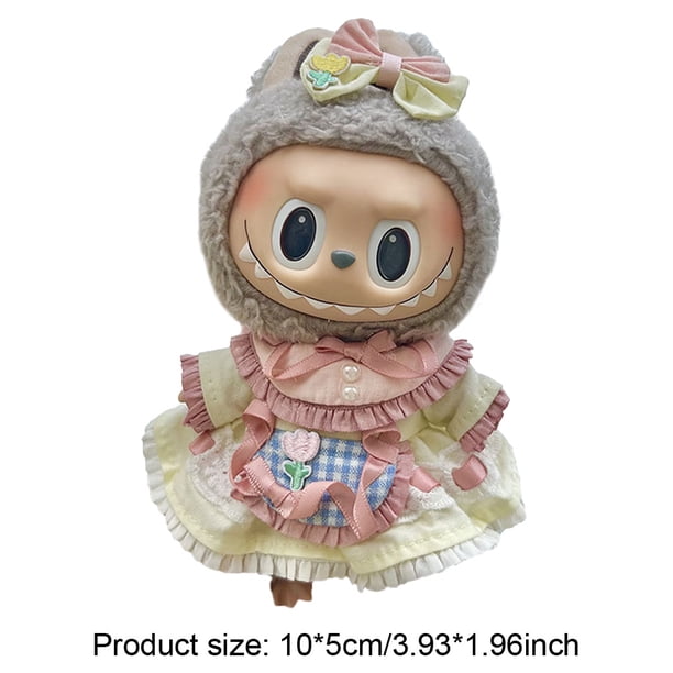 Mono De Dinosaurio Azul Claro Para Muñeca Labubu – Ropa De 17 Cm Con Capucha Y Cierres Ocultos (Muñeca No Incluida)