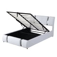 thumbnail image 4 of Lift Up Storage Bed, Full Size Upholstered Bed with a Hydraulic Storage System, Faux Leather Platform Bed Frame with Headboard, No Box Spring Needed, White, 4 of 7