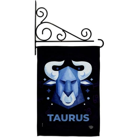 Ornament Collection GS190024-BO-03 13 x 18.5 in. Taurus Garden Flag Set for Interests Zodiac Double-Sided Decorative Vertical Flags & House Decoration Banner Yard Gift