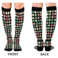 thumbnail image 4 of FORMRS Womens Knee High Socks Casual Long Thick Travel Daily Wear, 1 Pair, Green Block Pattern, 4 of 6