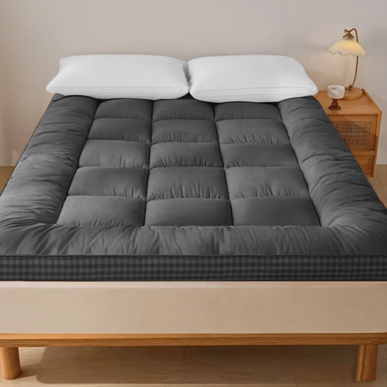 Mattress With Checkered Three-Dimensional Edges, 4 Colors, Full Size