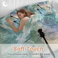 thumbnail image 3 of Dragonfly Twin Size Comforter Set, Animal Teal Green Yellow Gradient Text Bedding for All Seasons, 4 Pcs Bed Set, 1 Quiltcover (68"x86") ,1Sheet(67"x116"), 2Pillowcases (30"x20"), 3 of 12