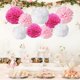 thumbnail image 4 of 9 pompones de papel de seda para colgar, bolas de flores para bodas, fiestas, decoración al aire libre, kit de manualidades de flores de pompones de papel de seda premium (blanco, rosa y rosa claro), 4 of 5
