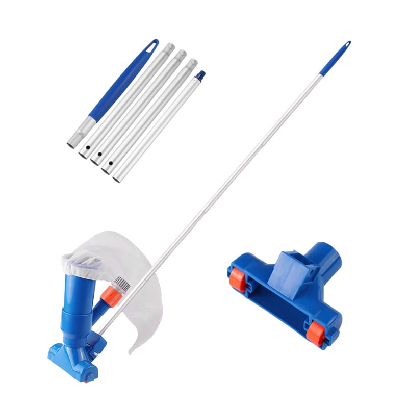 Pool Spa Jet Vacuum Cleaner w/ Brush & Poles, Ideal for Inflatable Pool