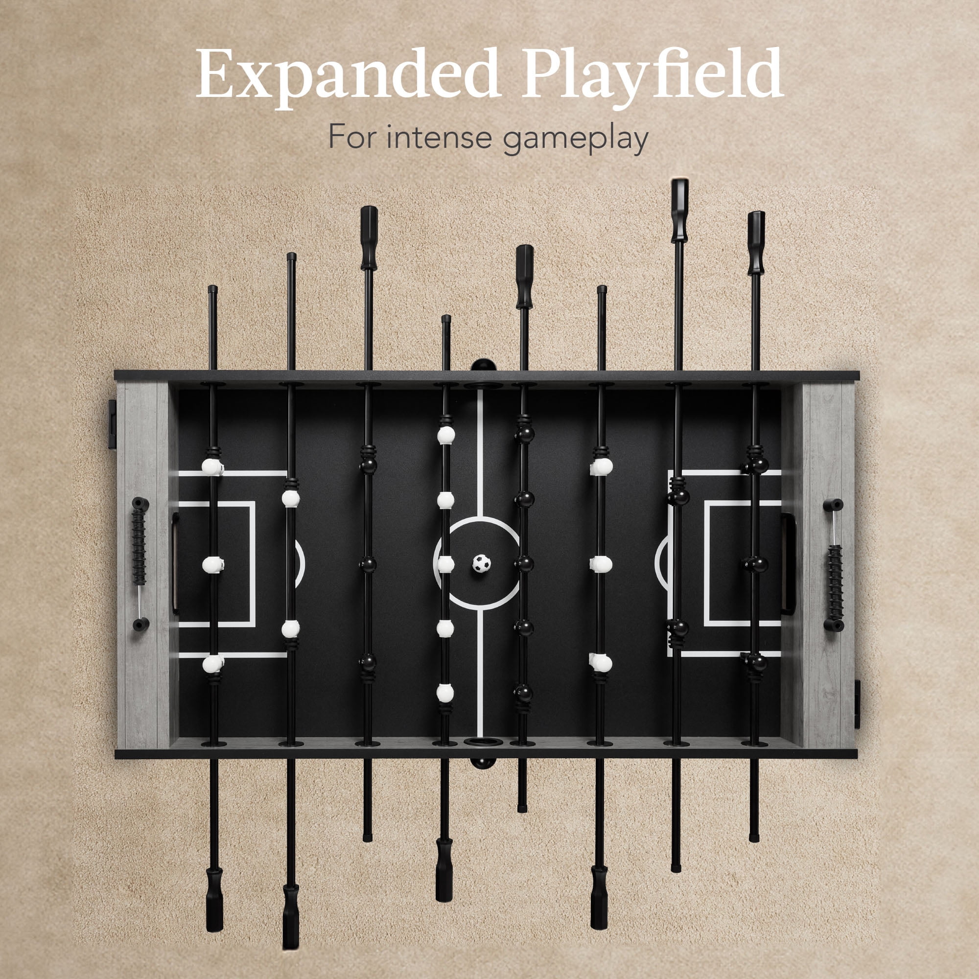 Best Choice Products Large 54in Full-Size Foosball Table for Home, Game Room w/ 2 Balls, 2 Cup Holders - Gray