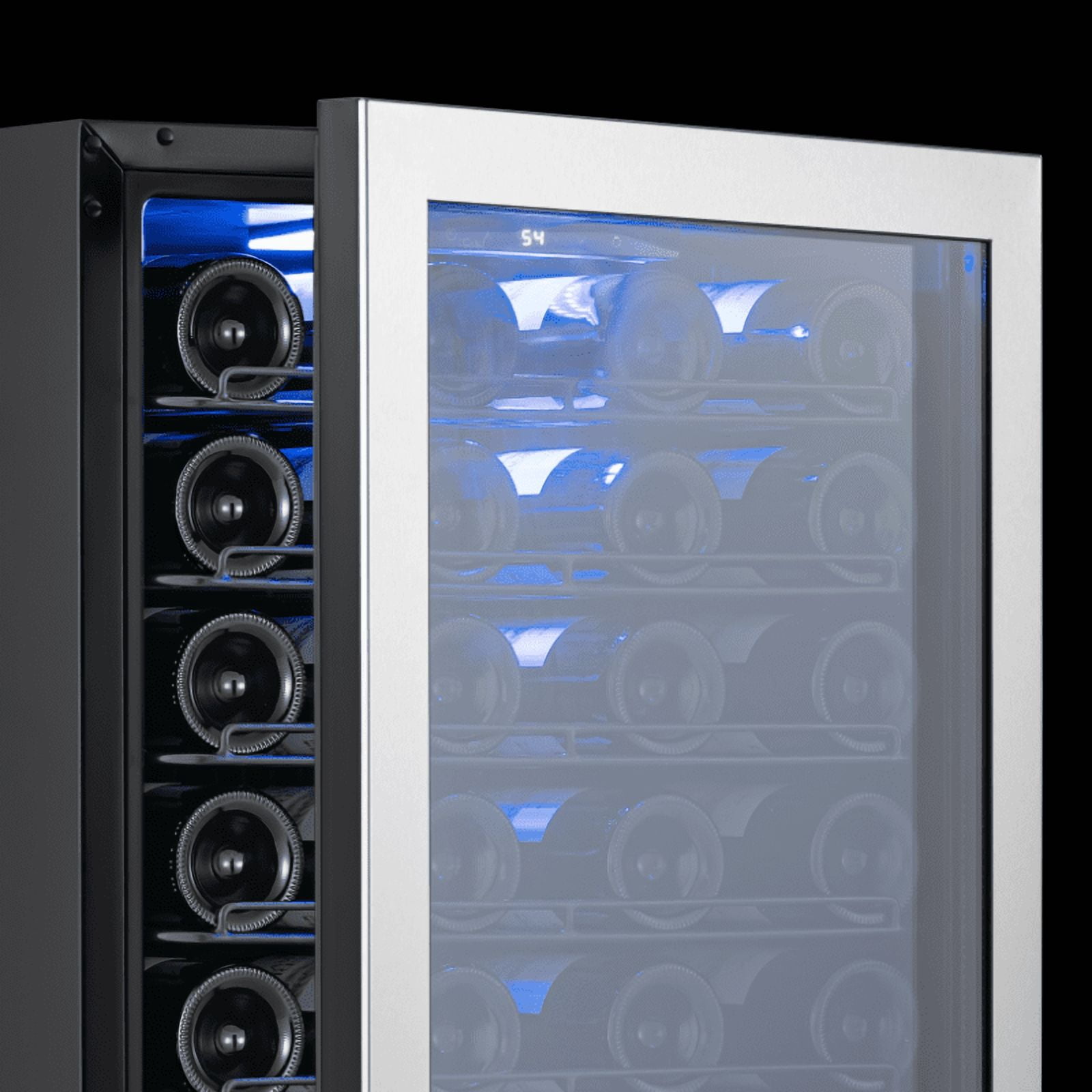 Ca'Lefort Wine Cooler Refrigerator, 4.6 cu.ft. Mini Wine Fridge Freestanding Wine Chiller with Double-Layer Glass Door for Home/Office