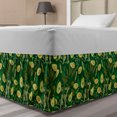 thumbnail image 1 of Avocado Bed Skirt, Retro Style Leaves and Exotic Fruits, Elastic Bedskirt Dust Ruffle Wrap Around for Bedding Decor, 4 Sizes, Green Avocado Green, by Ambesonne, 1 of 2
