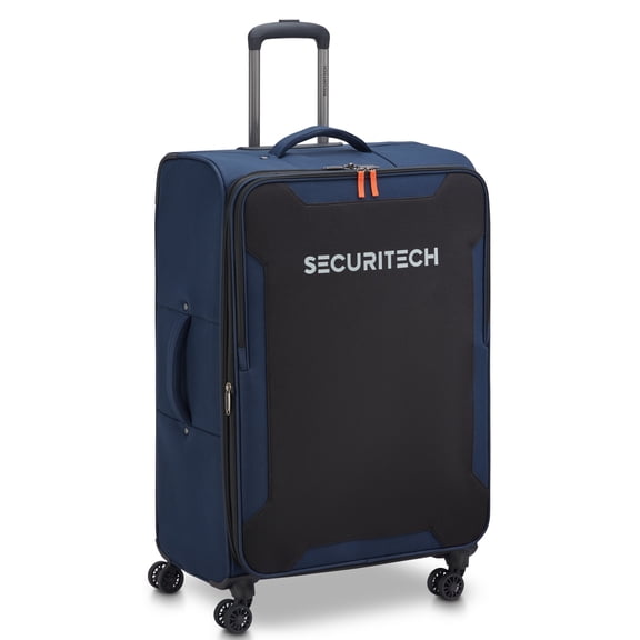 Securitech by Delsey, Rugged Softside 28" Checked Expandable Spinner Luggage, Navy