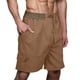 thumbnail image 2 of pstuiky Hombres bajos, Pantalones cortos deportivos cargo hasta la rodilla para hombre, con múltiples bolsillos, de lino sintético y cordón elástico en la cintura., 2 of 8