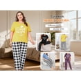 thumbnail image 4 of Musefolio Women's Pajama Sets Summer Short Sleeve Round Neck Comfort Fit Checkered Print Casual Sleepwear 1X-5X, 4 of 7