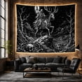 thumbnail image 6 of Armchair Bookshelf Cat with Monochromatic Engraving Woodcut, Cozy Dark Academia for Book Lovers, Wall Decor, Halloween Gift, Tapestry Wall Hanging for Dorm and Living Room, 6 of 7