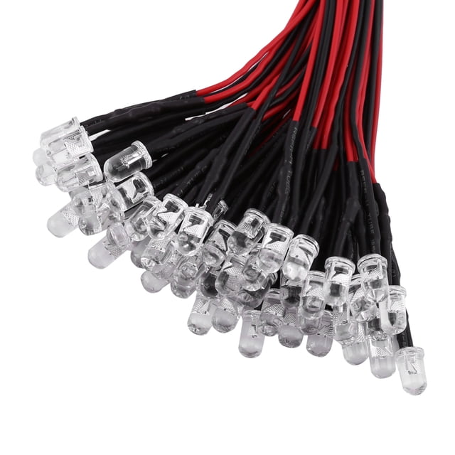 LED precableado 50 piezas 12 V LED intermitente NikouMX