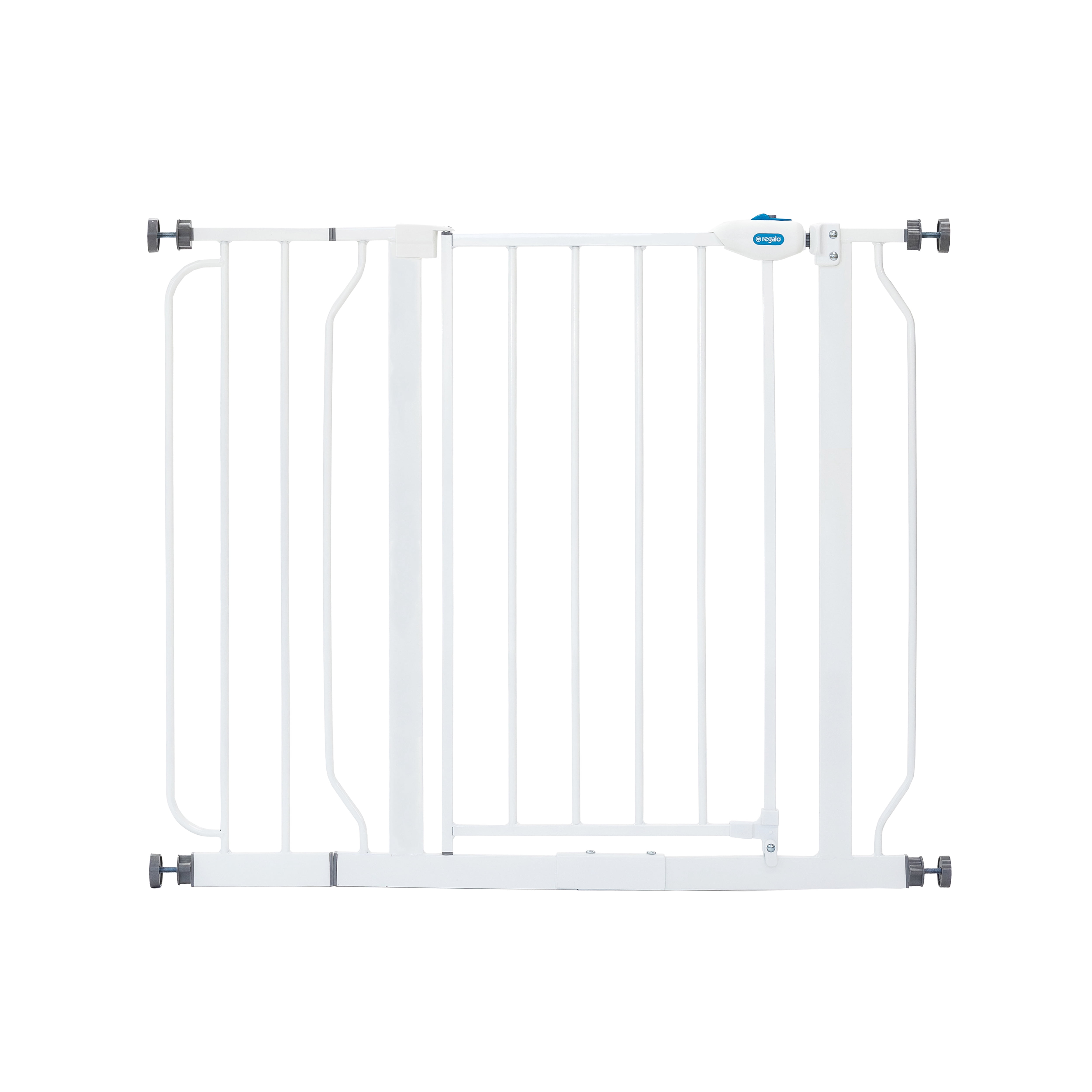 Regalo Extra Wide Walk-Through Baby Gate with Door, 29.5-38.5 in, White, Ages 6-24 Months