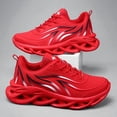thumbnail image 5 of Men's Breathable Mesh Chunky Sneakers, Lightweight Lace-Up Running Shoes with Flame Design, Non-Slip Hollow Out Thick Sole Footwear for Gym, Walking, and Streetwear, 5 of 10