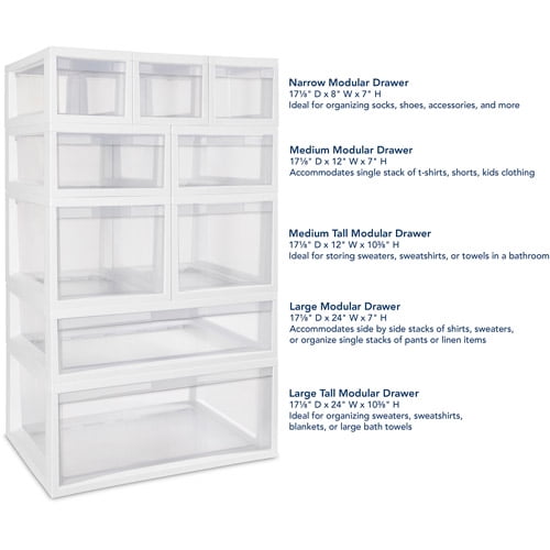 Sterilite Large Modular Drawer White Available In Case Of 3 Or