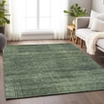 thumbnail image 6 of HomeRoots 666484 5 x 8 ft. Olive Green & Gray Striped Transitional Washable Machine Made Rectangle Area Rug with UV Protection, 6 of 9