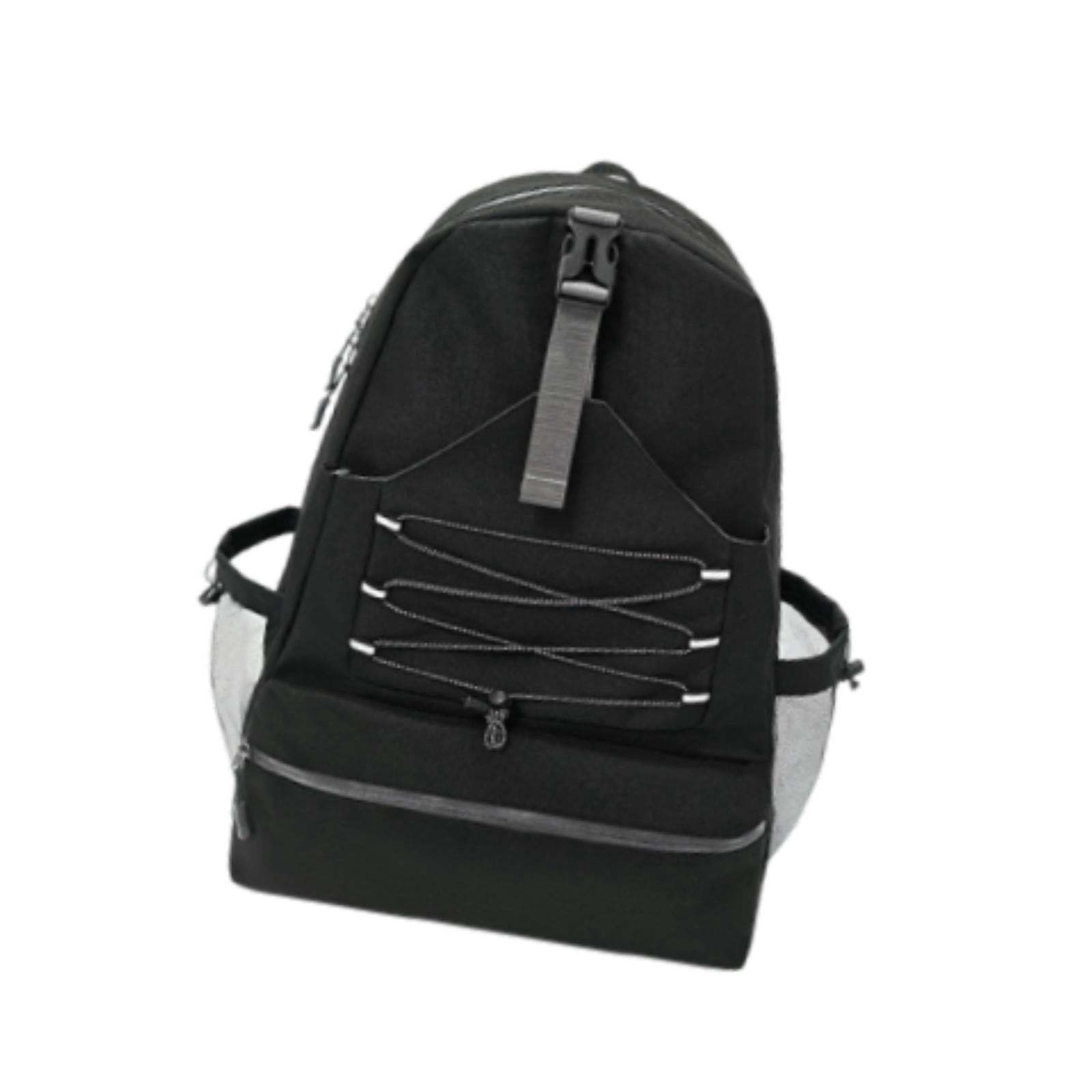 QccHieUs Large Tennis Bag Badminton Racket Bag Backpack Secure Reflective Strips Portable Black