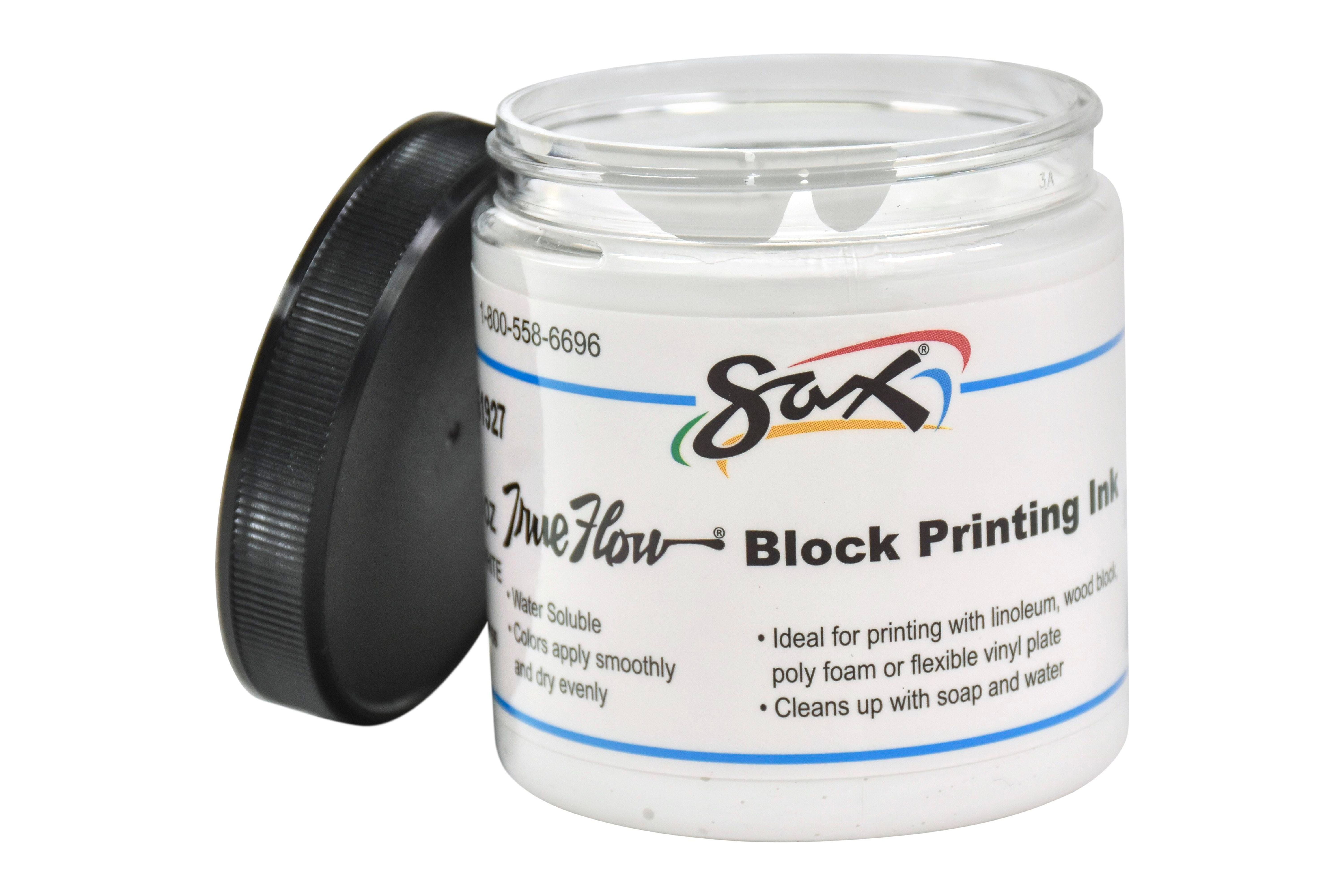 Sax True Flow Non-Toxic Water Soluble Block Printing Ink, 1 pt Jar, White