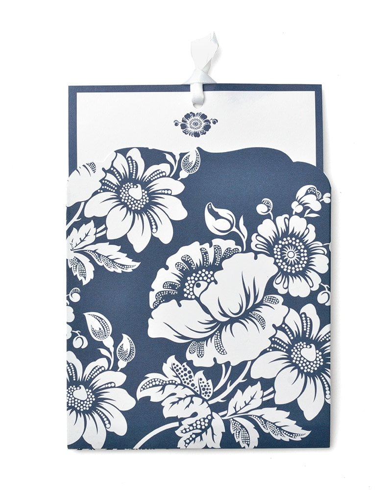Stanley Navy Floral Pocket Note Card Set, 10 count