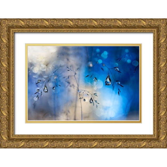 Westum, Heidi 24x17 Gold Ornate Wood Framed with Double Matting Museum Art Print Titled - Blue rain