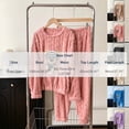 thumbnail image 3 of Lounge Sets for Women Winter Warm Plush Pajama Set Cute Bear Print Long Sleeve Top and Cozy Pants Soft Comfortable Sleepwear Purple, 3 of 5
