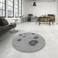 thumbnail image 4 of Ahgly Company Tapis Rond Lavable en Machine Intérieur Transitionnel Gris Nuage Gris, 3 Pieds Rond, 4 of 7