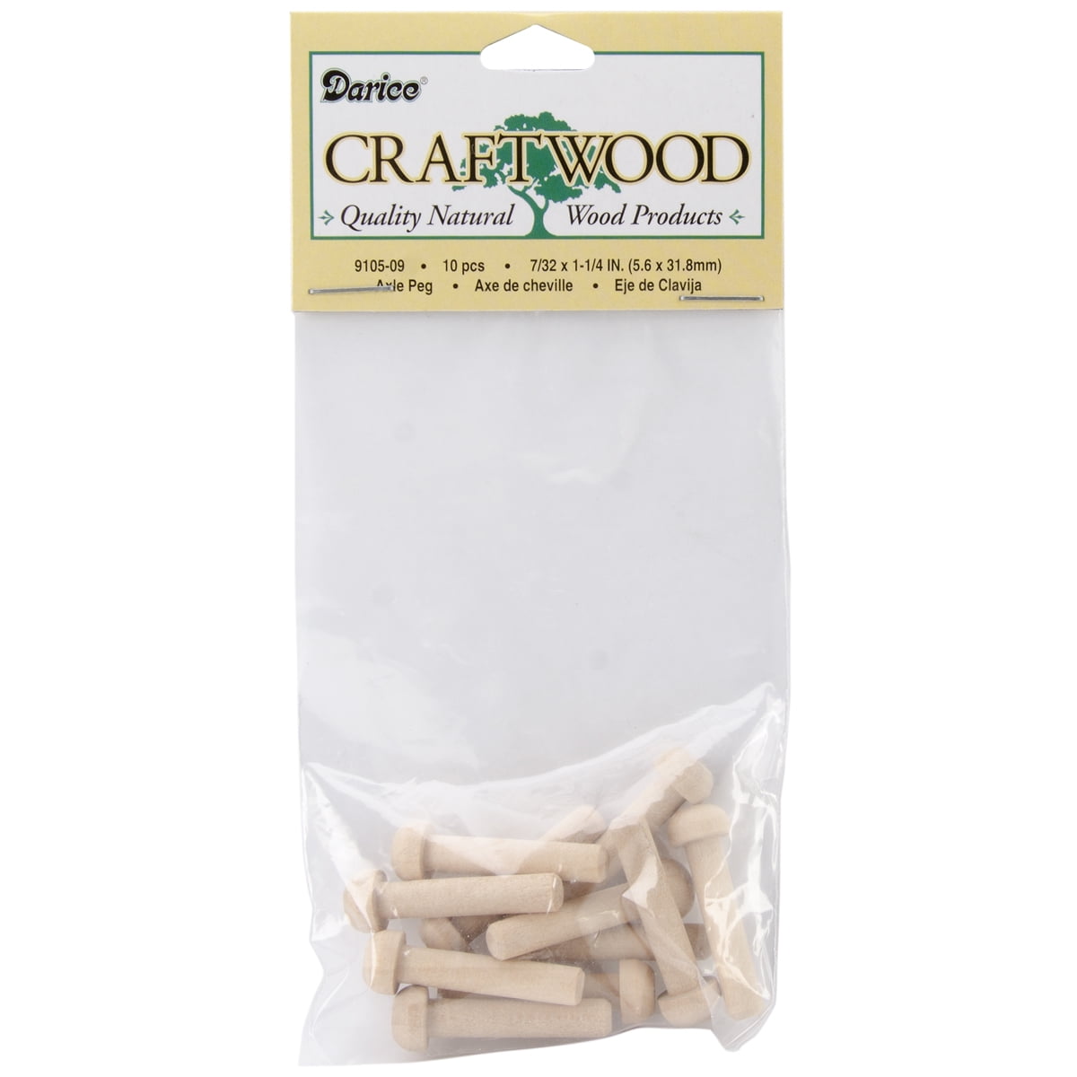 Wood Turning ShapesAxle Peg 7/32"X1.25" 10/Pkg